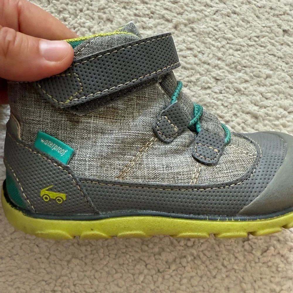 See Kai Run Gray and Teal Toddlers' Booties